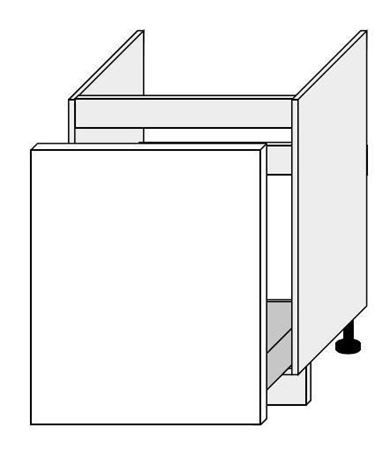 Attēls  Virtuves skapītis PLATINIUM D1ZM/60