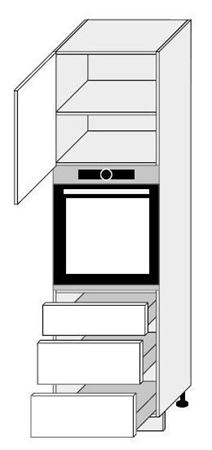 Picture of Шкаф для встраеваемой бытовой техники QUANTUM D14/RU/3M (HETTICH ATIRA)
