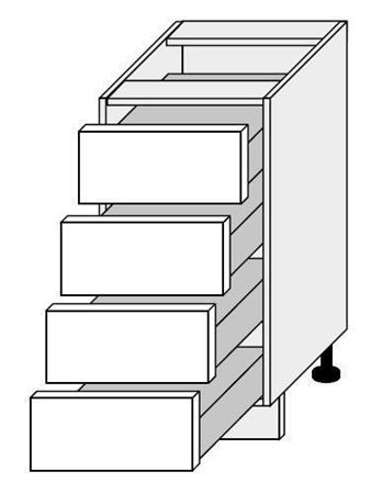 Attēls  Virtuves skapītis QUANTUM D4A/40 (HETTICH ATIRA)